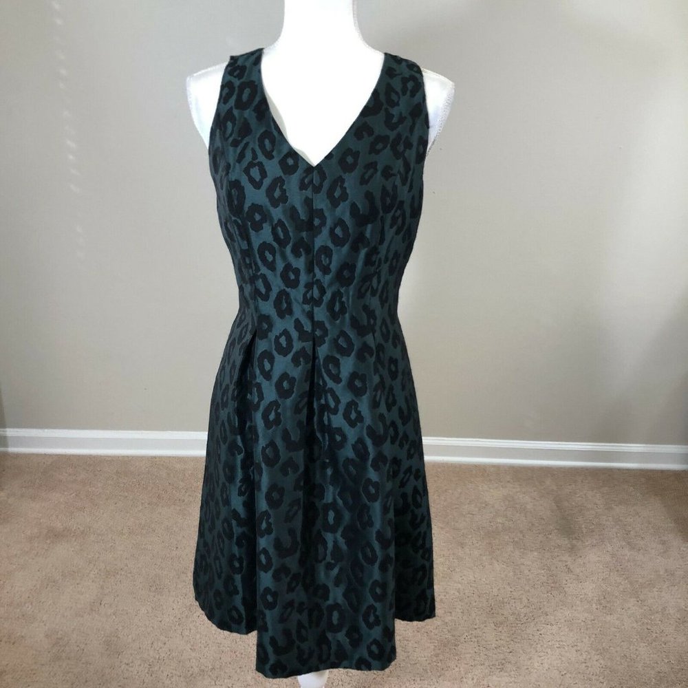 Loft Green Black Cocktail Dress 4 Sleeveless NEW